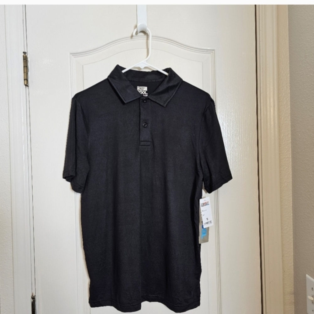 Men's 32 Heat Cool  Black Polo Shirt Sz S